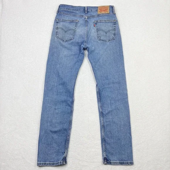 Levis 505 Regular Fit Straight Leg Light Wash Blue Stretch Jeans Mens 32x32 - Picture 3 of 11